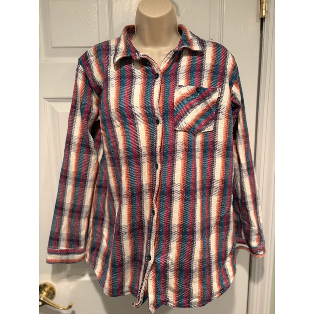 Burton Grace Sherpa Lined Flannel‎ Jacket Mens S Plaid Cotton Shacket 189371